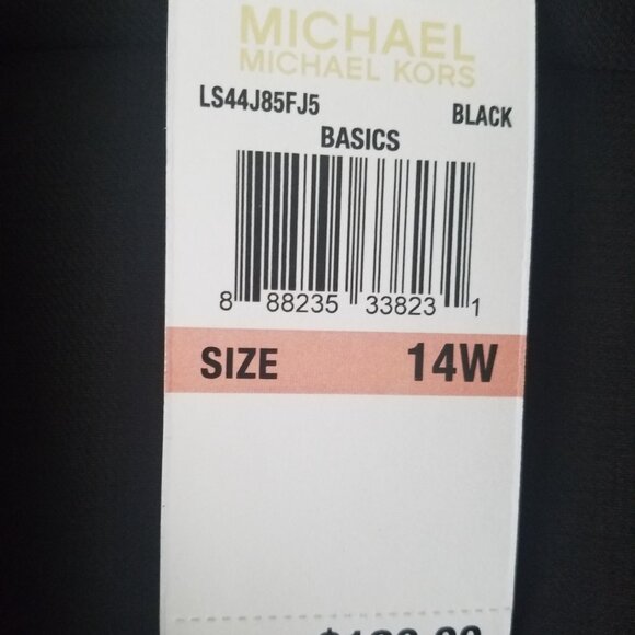 MICHAEL KORS Basics Women's Elegant Surplice Blouson Pullover Top Black Size 14W - Picture 4 of 6